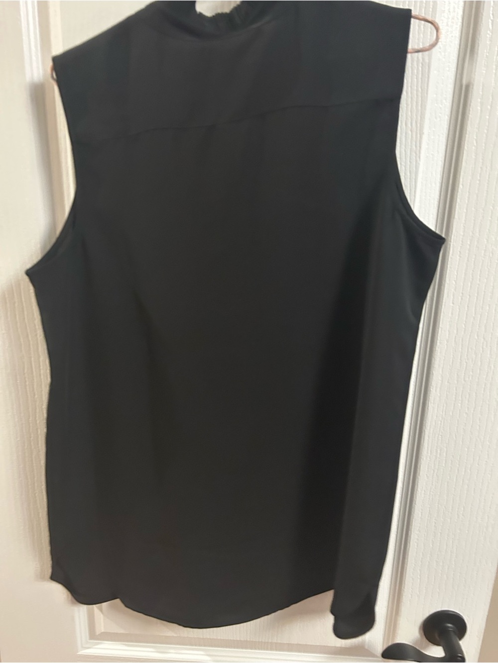 NIC+ZOE Black Sleeveless V-Neck Pleat Front Blouse - Picture 3 of 3